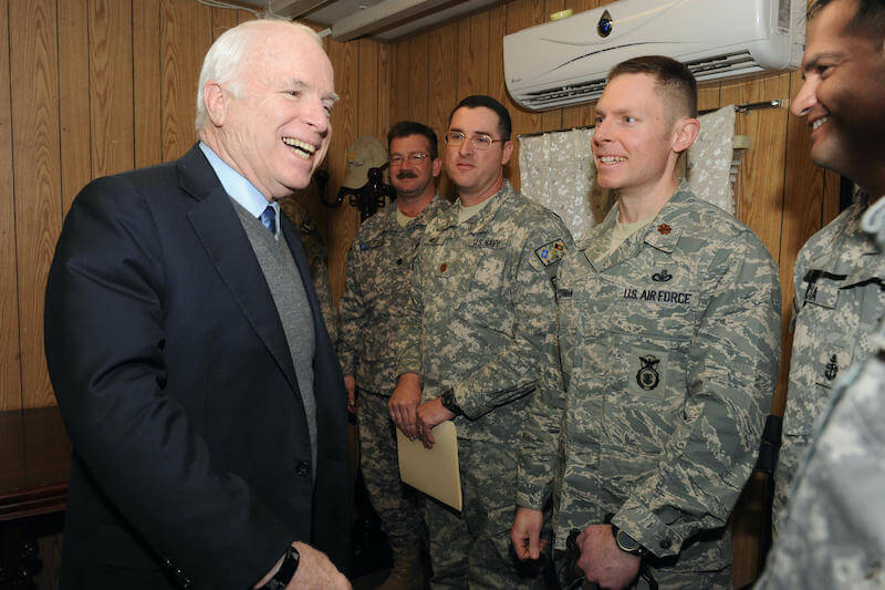 Senator John McCain Visiting AirForce Soldiers