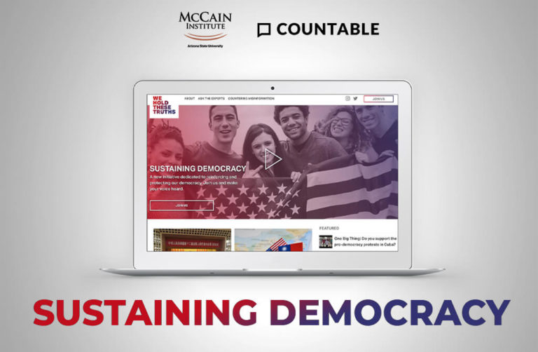 Sustaining Democracy and Countable logo