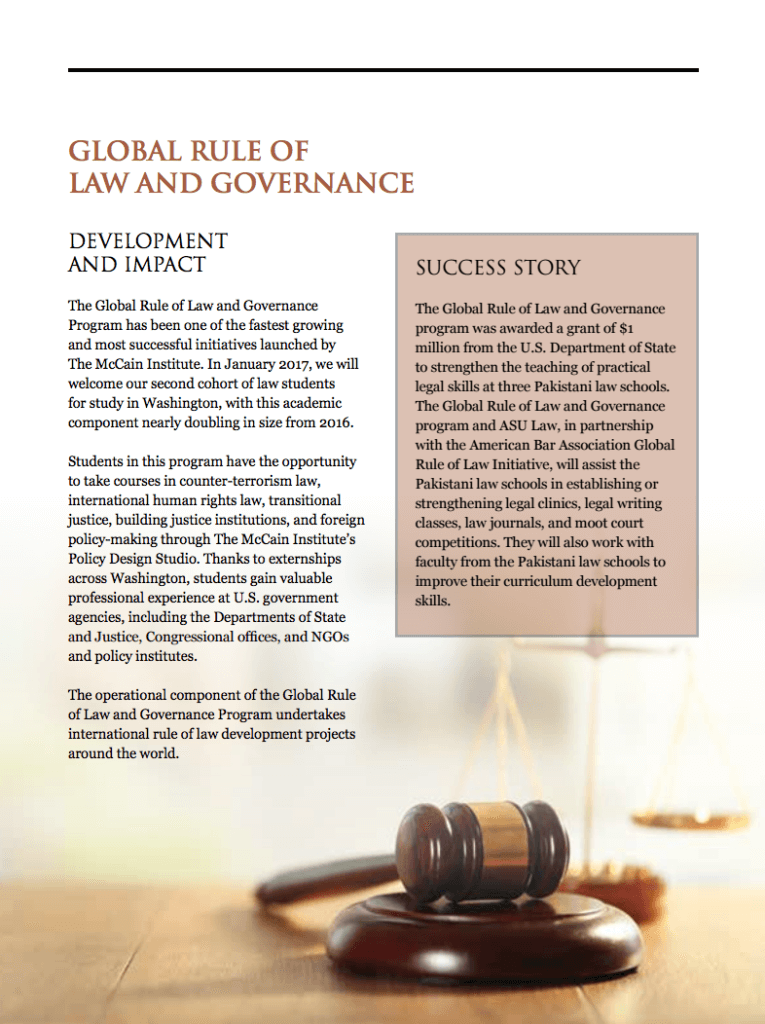 Global Rule of Law and Governance Impact Report