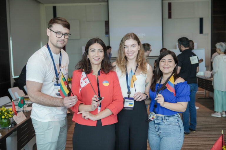 Mariia (second from left) stands with fellow 2022 McCain Global Leaders during their Legacy Experience in Vietnam in December 2022.
