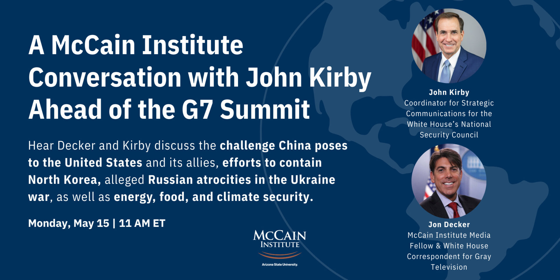 John Decker Rbc National Security Council’s John Kirby Discusses G7 Summit with McCain ...
