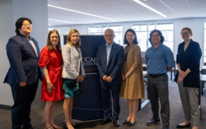 Pastor Ezra Jin and his family visiting the McCain Institute office following his release